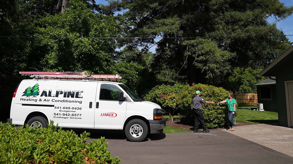 Alpine branded work van.