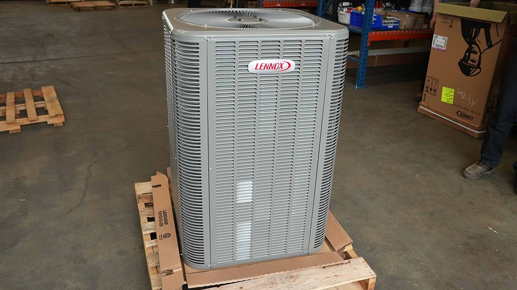 Heat pump on pallet.