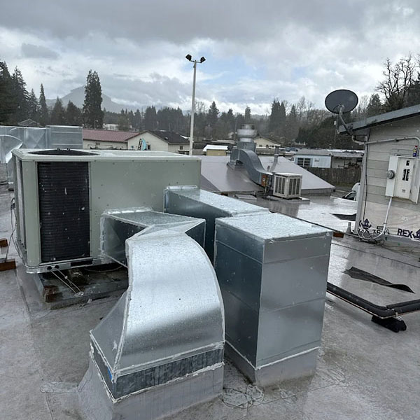 HVAC system on top of a commercial buildings roof.