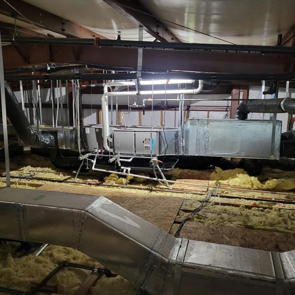 The zone control system is laid out in a well-insulated attic.